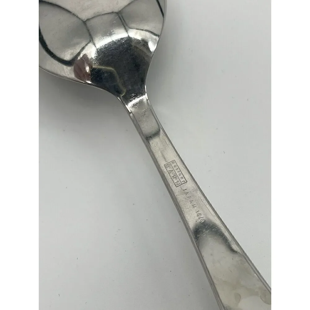 Pottery Barn Japan 18/8 Stainless Flatware LETTUCE Dinner Place Soup Spoon 7.5”